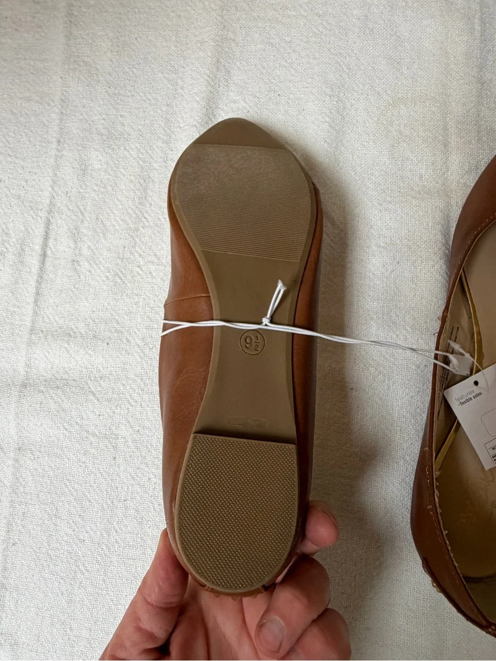 4/$20 Mossimo Brown Faux-Leather Pointed-Toe Ballet Flats